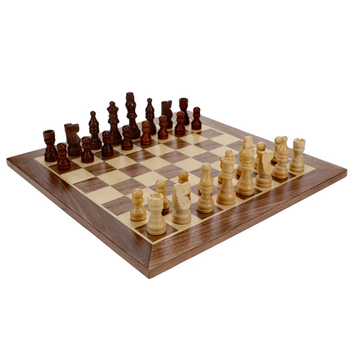 12" WOODEN CHESS SET - Image 3
