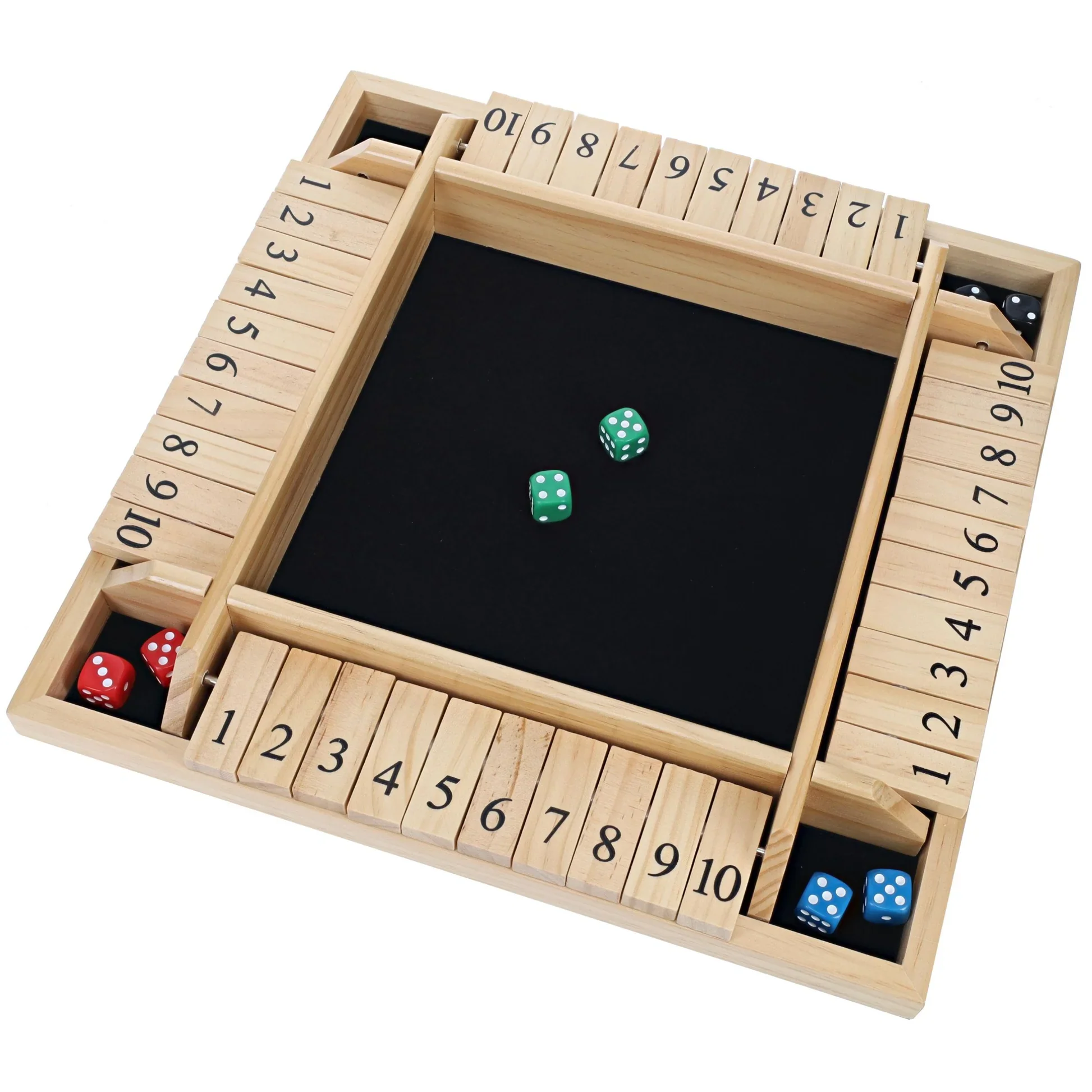 4 PLAYER TRAVEL SHUT THE BOX 14" - NATURAL