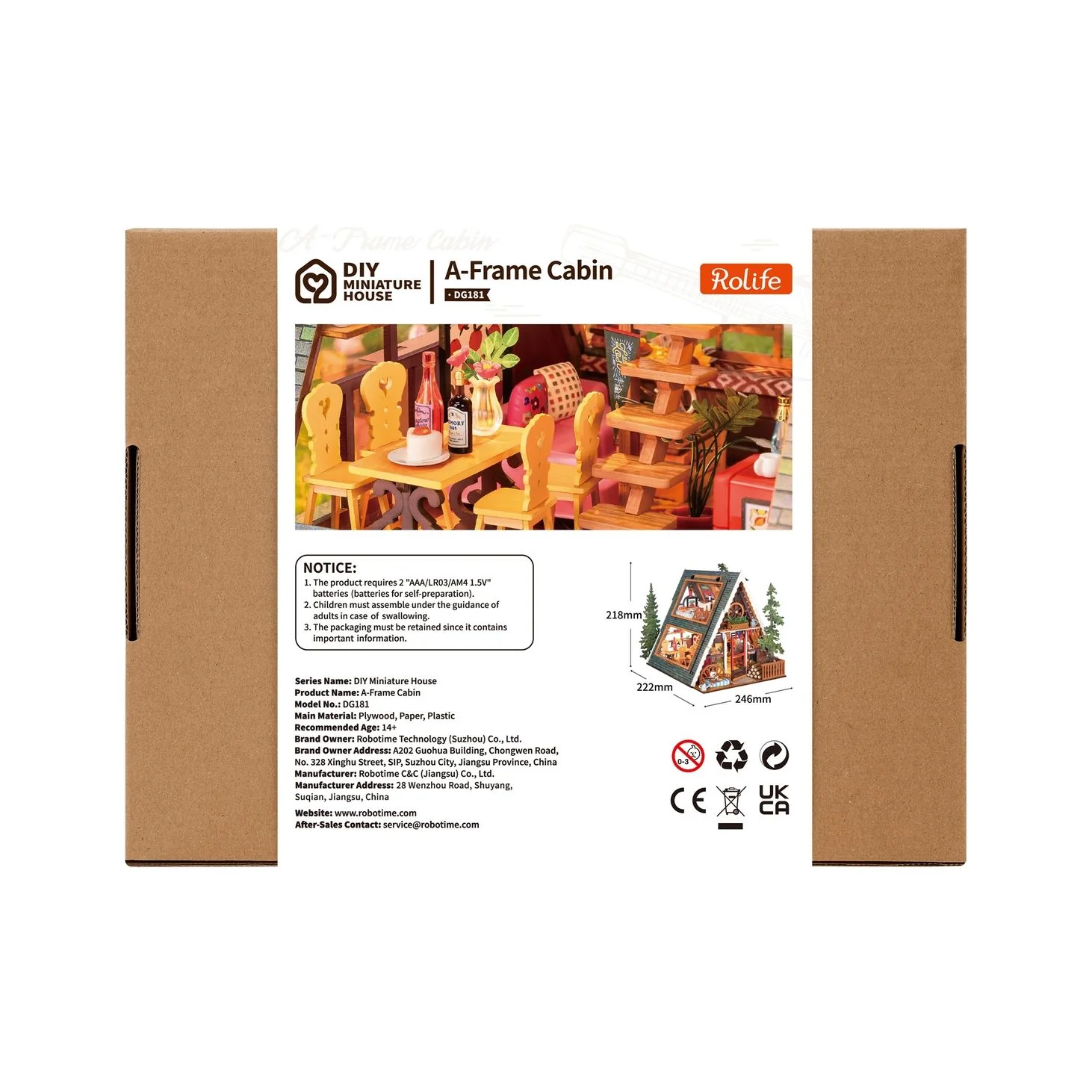 A-FRAME CABIN 3-D WOODEN MINIATURE HOUSE KIT - Image 7