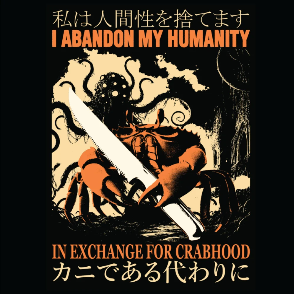 ABANDON MY HUMANITY CRABHOOD T-SHIRT - Image 2