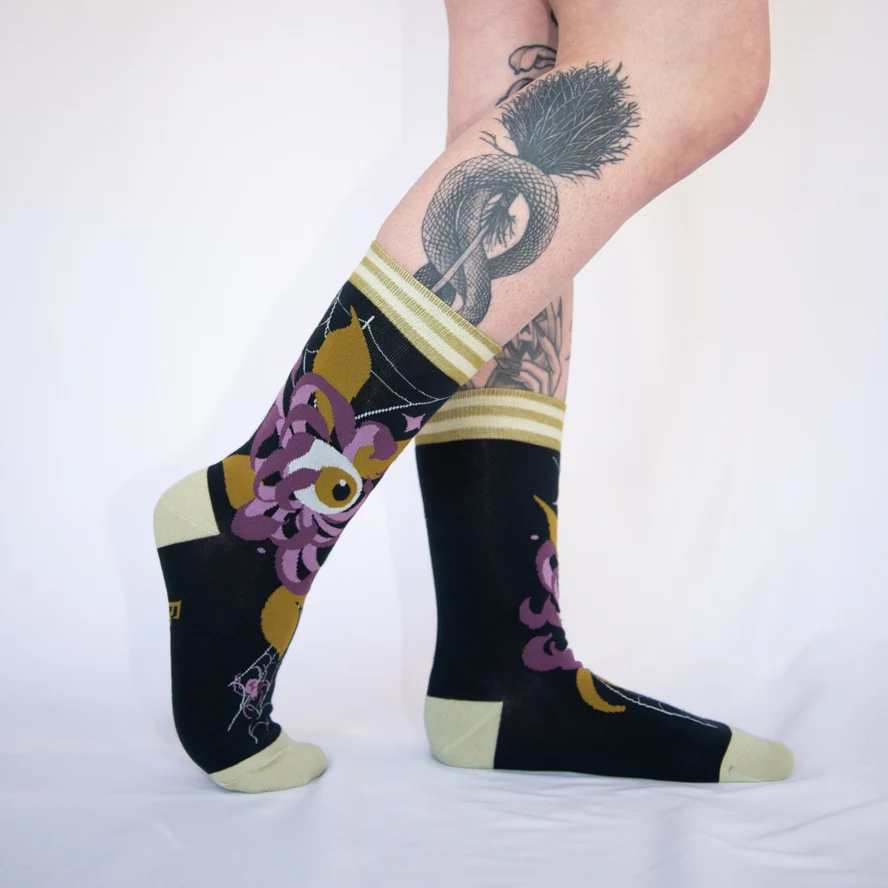 ARACHNID'S BLOOM CREW SOCKS BY FOOTCLOTHES - Image 2