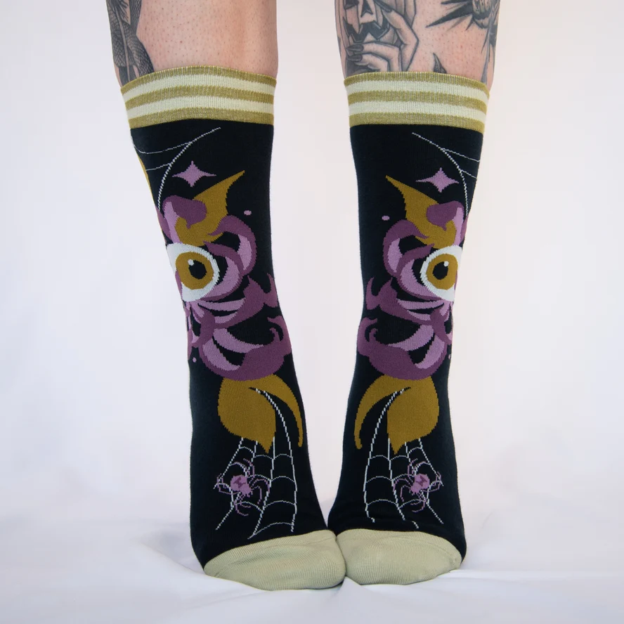 ARACHNID'S BLOOM CREW SOCKS BY FOOTCLOTHES - Image 3