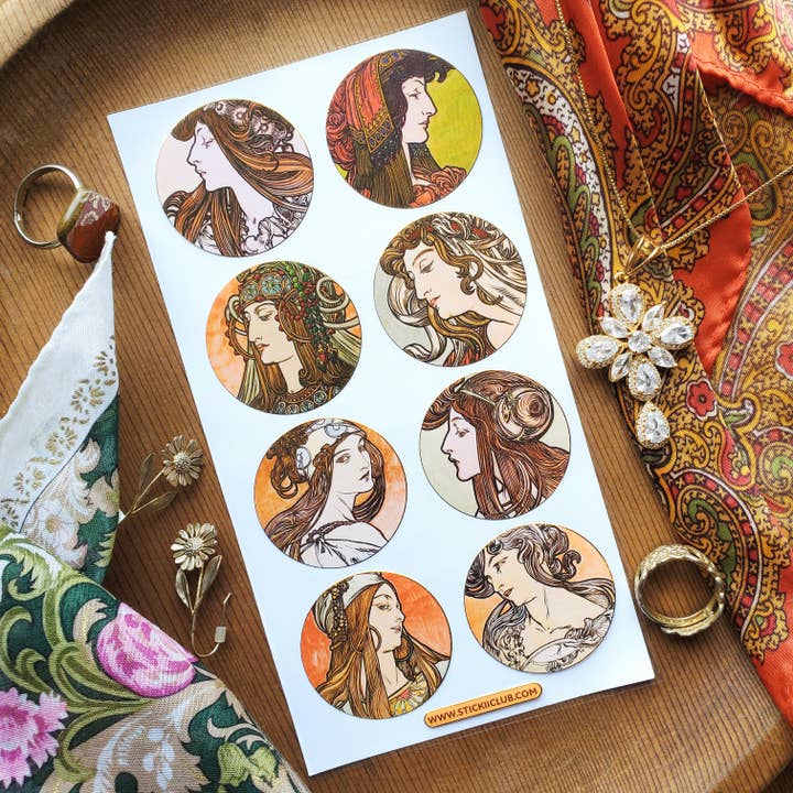 ART NOUVEAU STICKER SHEET - Image 2