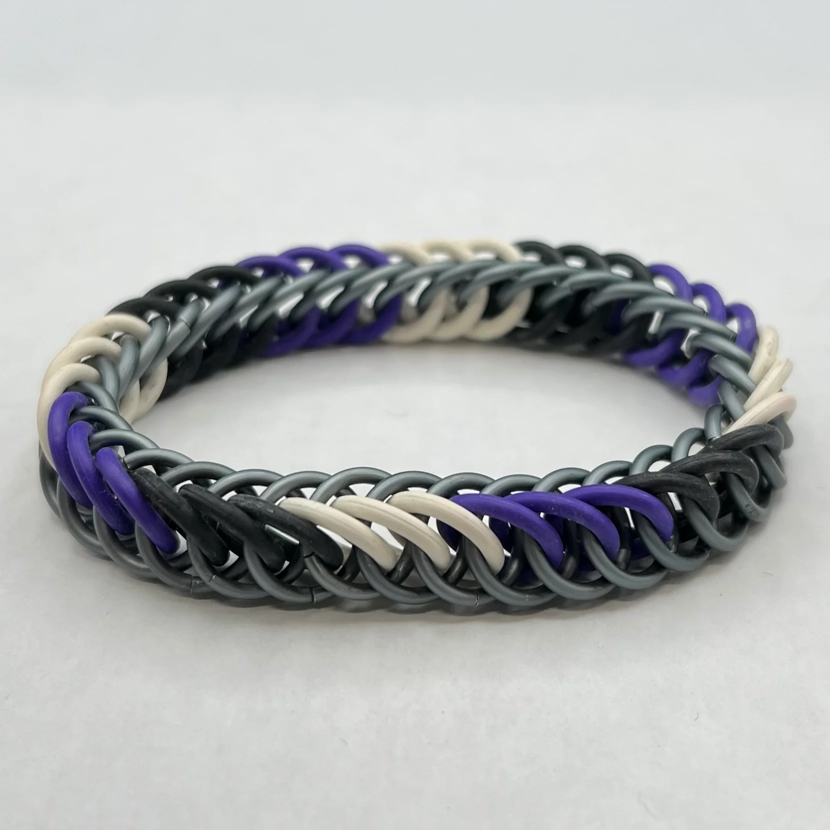 ASEXUAL PRIDE CHAINMAIL BRACELET - Image 2