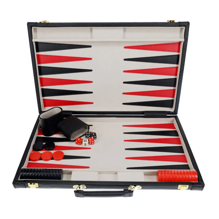 BACKGAMMON 21" TOURNAMENT, BLACK TRAVEL ATTACHE - Image 3