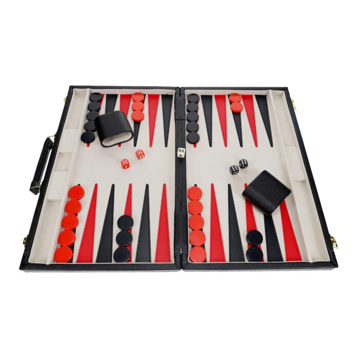 BACKGAMMON 21" TOURNAMENT, BLACK TRAVEL ATTACHE - Image 5