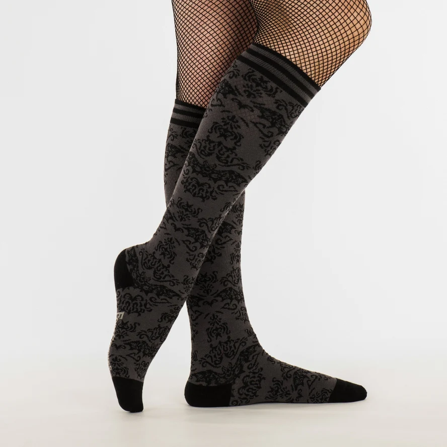 BAT DAMASK KNEE HIGH SOCKS BY FOOTCLOTHES - Image 2