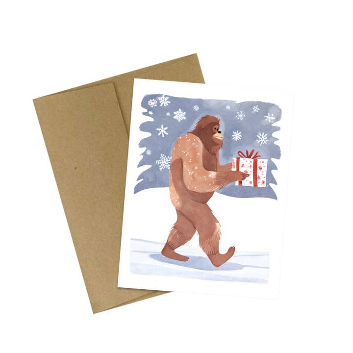 BIGFOOT IN THE SNOW HOLIDAY CARD - Image 2