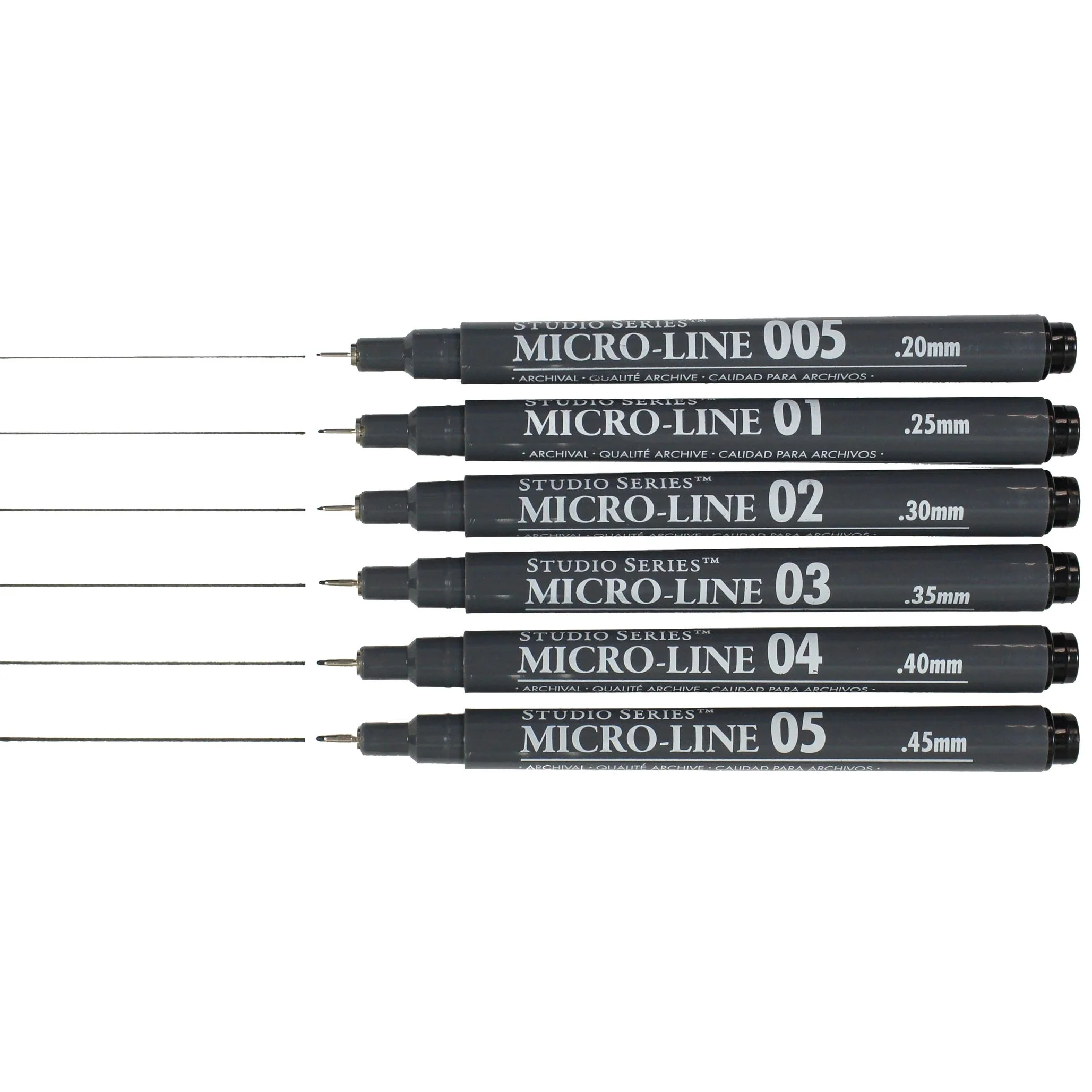 BLACK PIGMENT INK MICRO-LINE PEN SET - Image 2