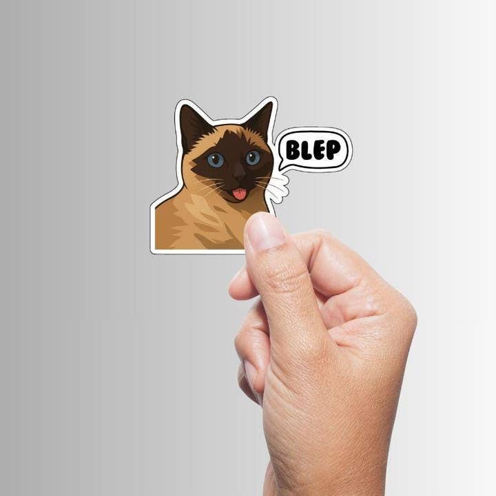 BLEP SIAMESE CAT STICKER - Image 2