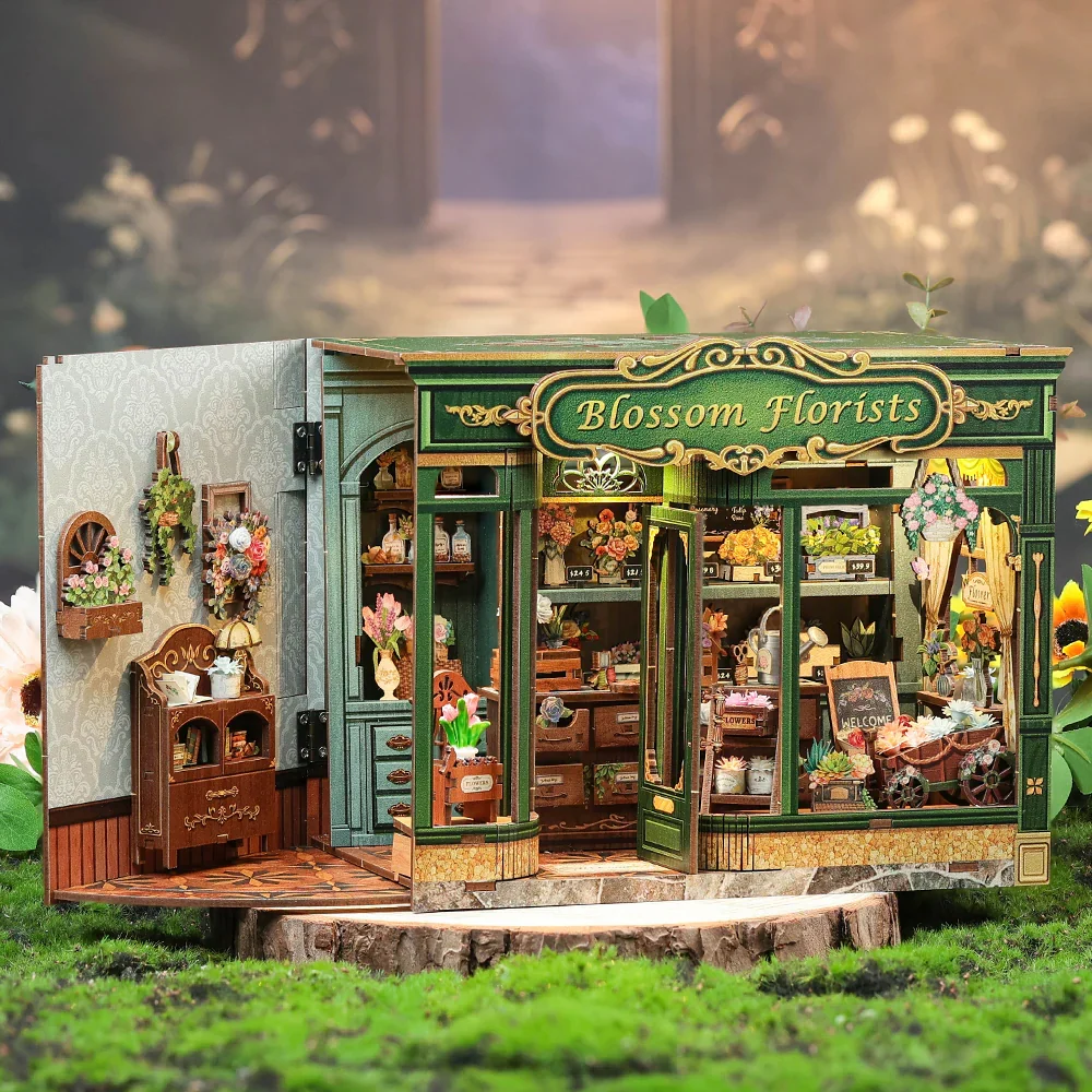 BLOSSOM FLORISTS 3-D WOODEN MINIATURE BOOK NOOK KIT - Image 3