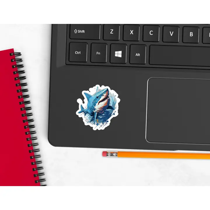 BLUE SHARK STICKER - Image 2