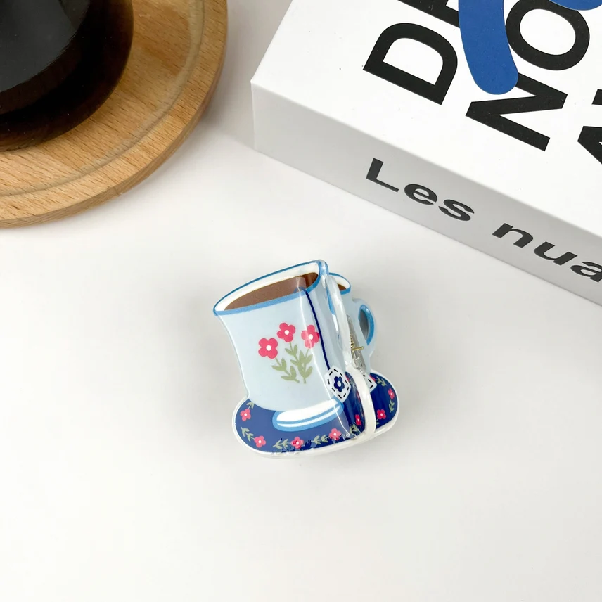 BLUE TEACUP HAIR CLAW CLIP