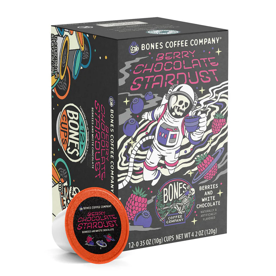 BONES COFFEE BERRY CHOCOLATE STARDUST 12CT CUPS