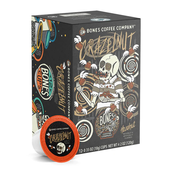 BONES COFFEE CRAZELNUT 12CT CUPS