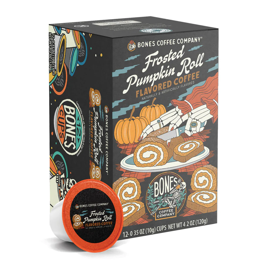 BONES COFFEE FROSTED PUMPKIN ROLL 12CT CUPS