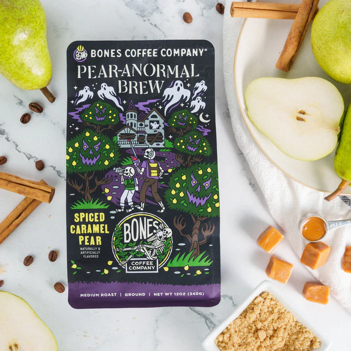 BONES COFFEE PEAR-ANORMAL BREW 12OZ GROUND COFFEE