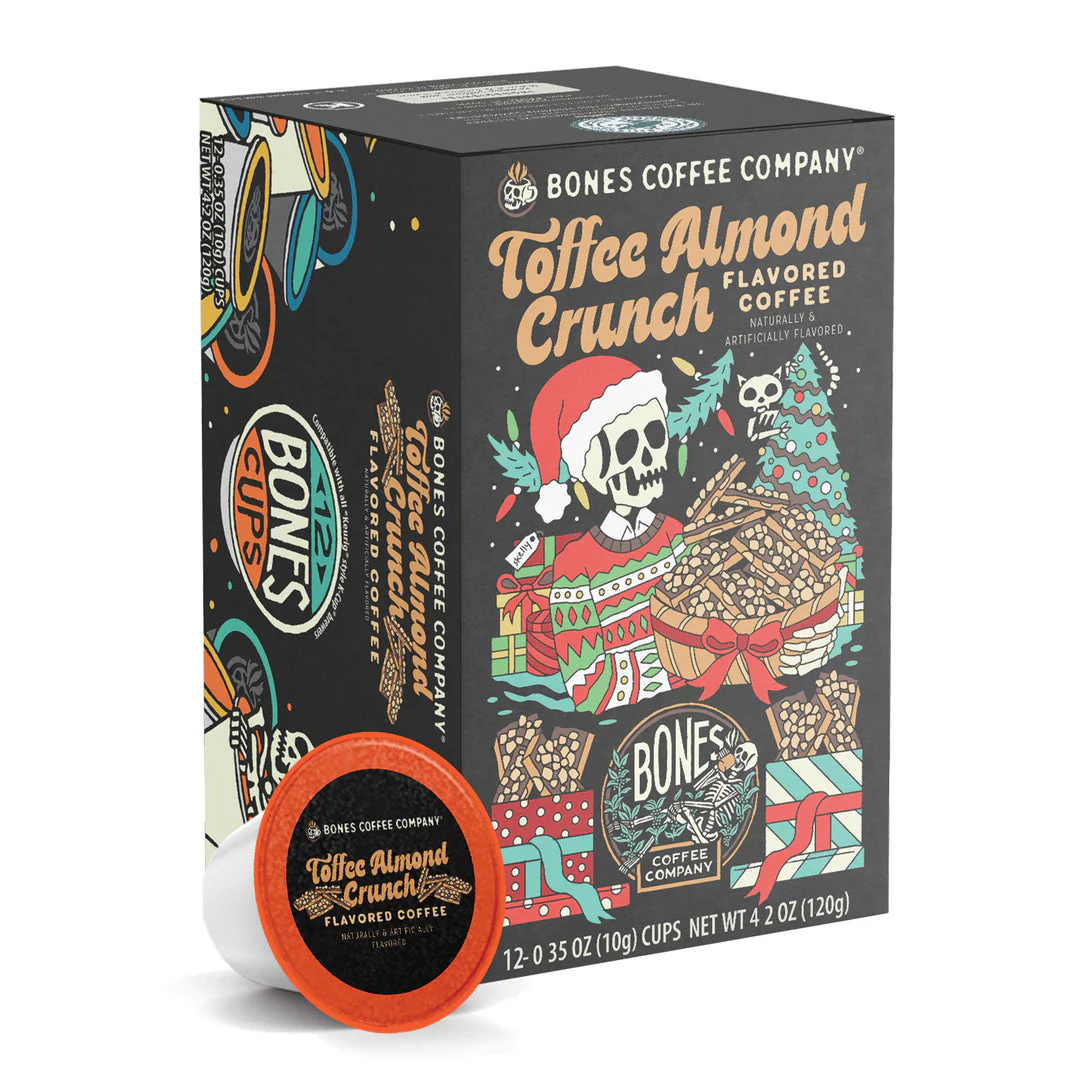 BONES COFFEE TOFFEE ALMOND CRUNCH 12CT CUPS