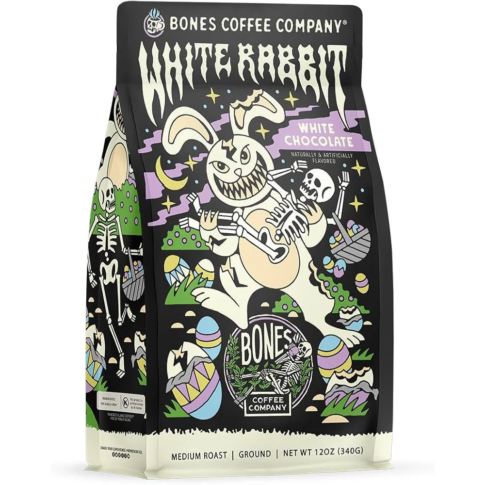 BONES COFFEE WHITE RABBIT 12OZ GROUND COFFEE