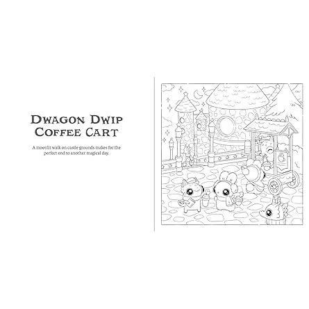 BUNNEHS AND DWAGONS: HYGGE COLOURING IN SCENES WITH KAWAII CHARACTERS - Image 3