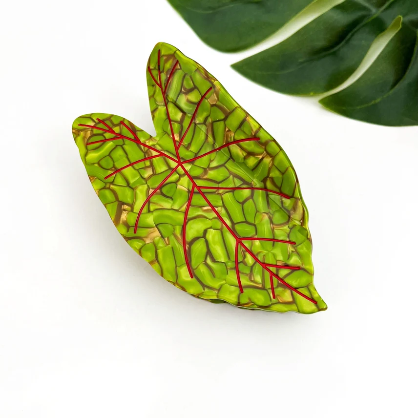 CALADIUM LEAF HAIR CLAW CLIP