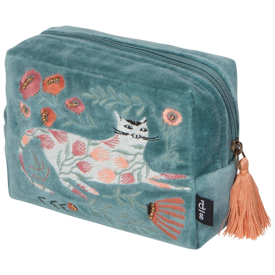 CAT BLOOM VELVET EMBROIDERED POUCH BY DANICA STUDIO - Image 2