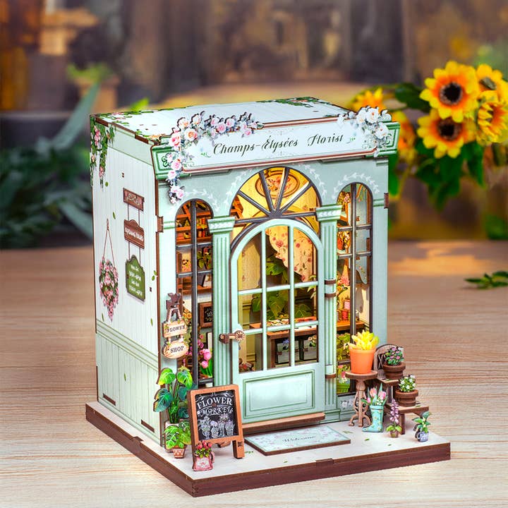 CHAMPS-ÉLYSÉES FLORIST 3-D WOODEN MINIATURE BOOK NOOK KIT - Image 2