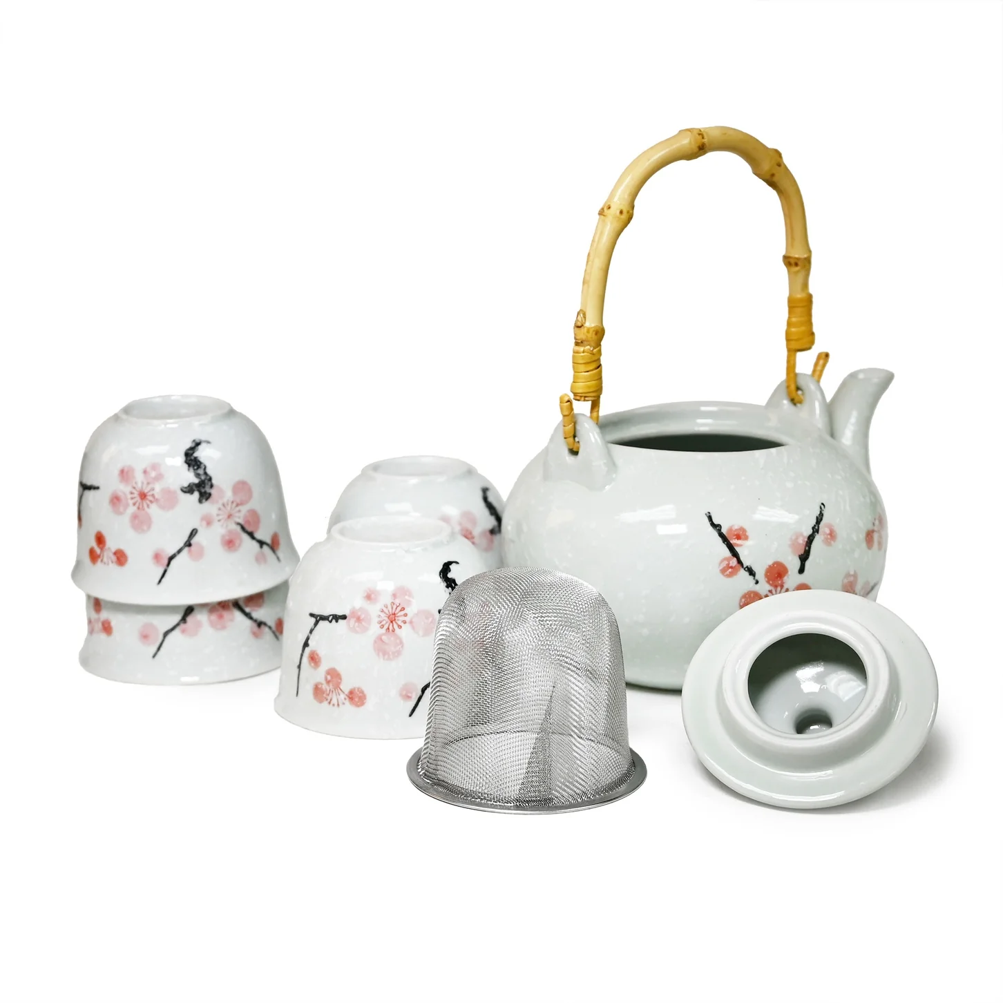 CHERRY BLOSSOMS TEA SET (TEAPOT AND FOUR TEACUPS) - Image 2