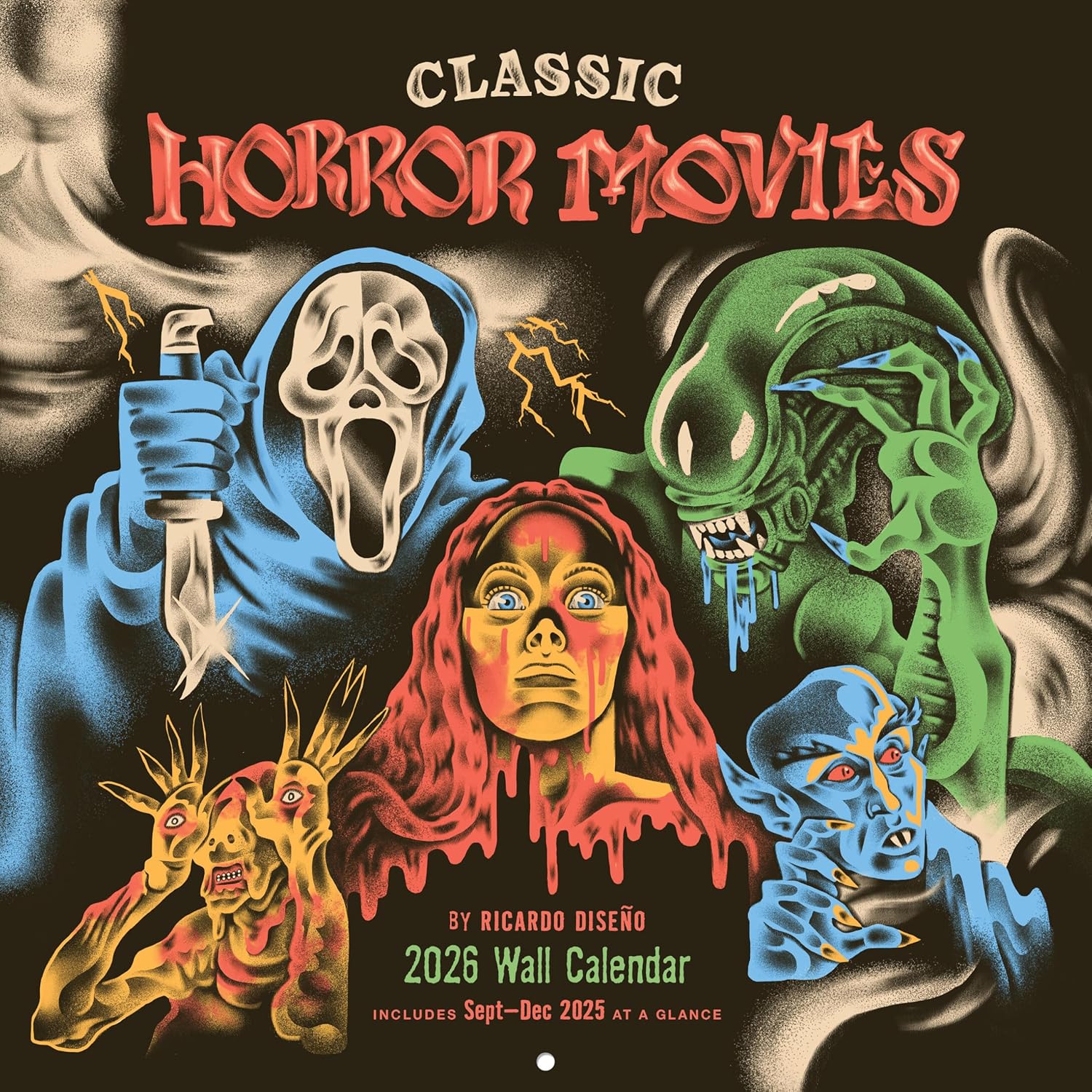 CLASSIC HORROR MOVIES 2026 WALL CALENDAR