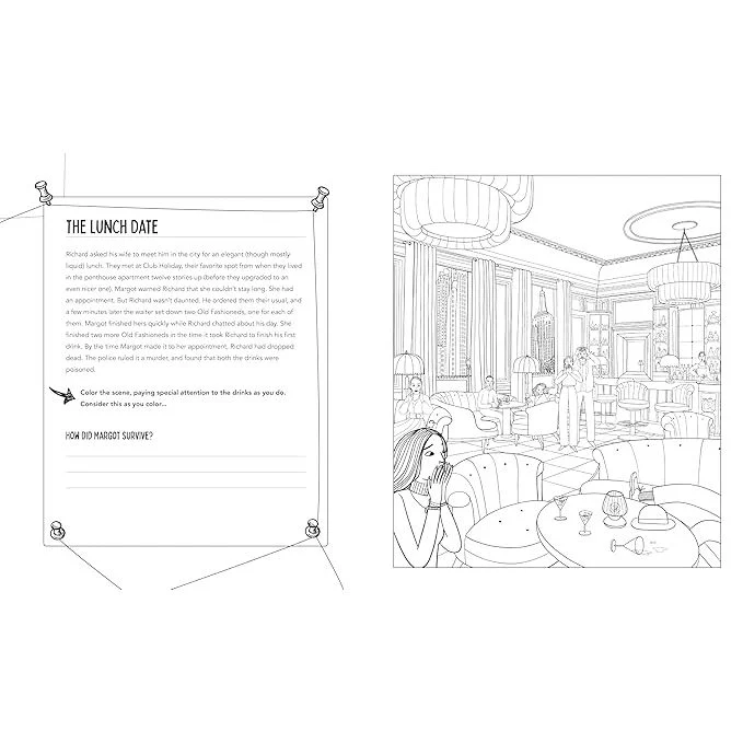 COLOR AND SOLVE: HAUNTED HIGHRISE: COLOR THE CRIME SCENE, ANALYZE THE CLUES, AND SOLVE THE MURDER MYSTERY! - Image 3