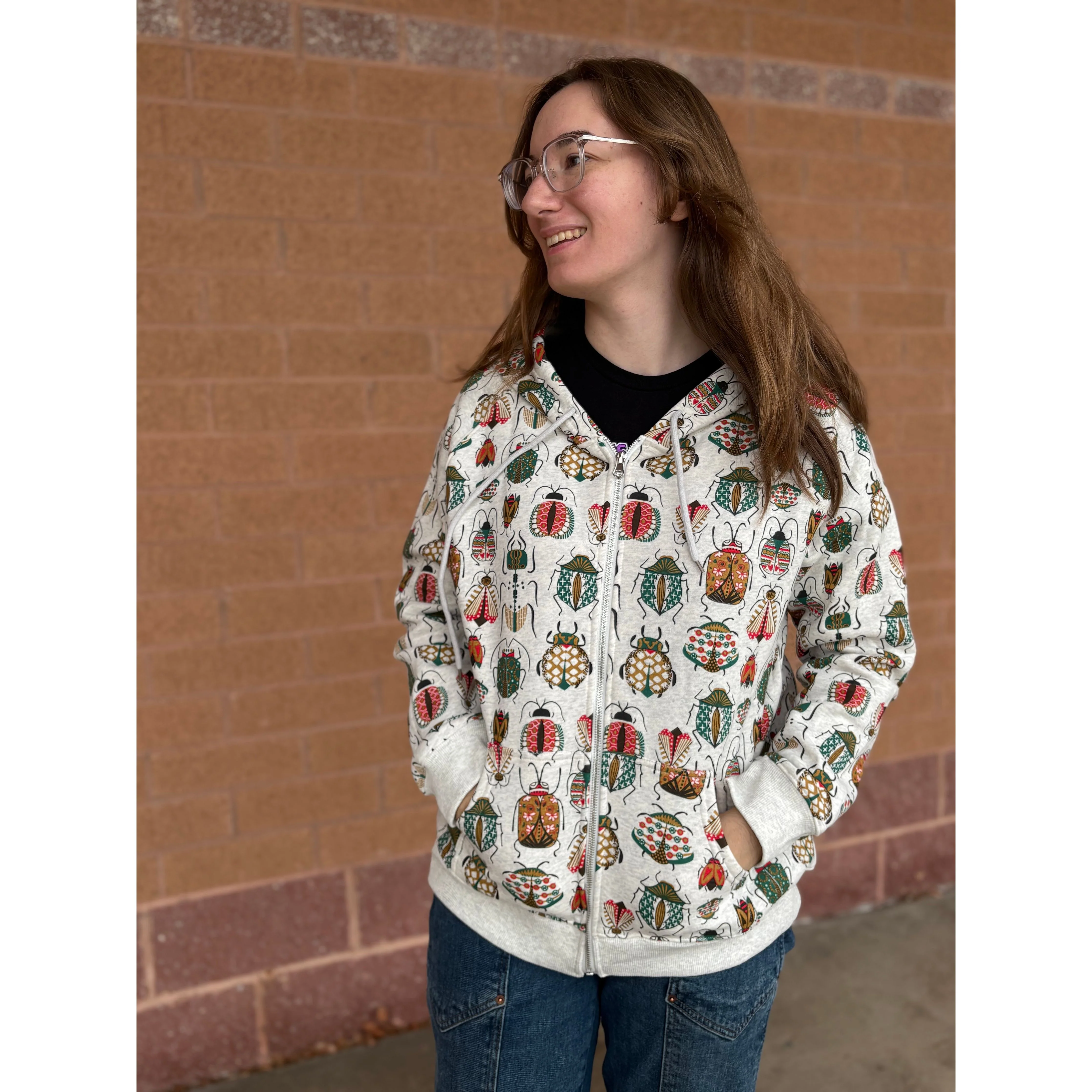COLORFUL BUGS ZIP HOODIE