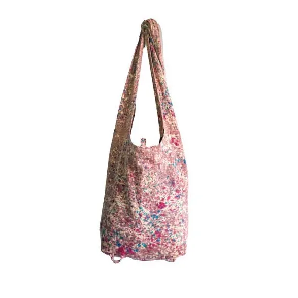 COTTON DYE-DRIP BOHO CROSSBODY BAG WITH FLORAL PATTERN BY EARTH DIVAS