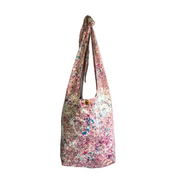 COTTON DYE-DRIP BOHO CROSSBODY BAG WITH FLORAL PATTERN BY EARTH DIVAS - Image 2