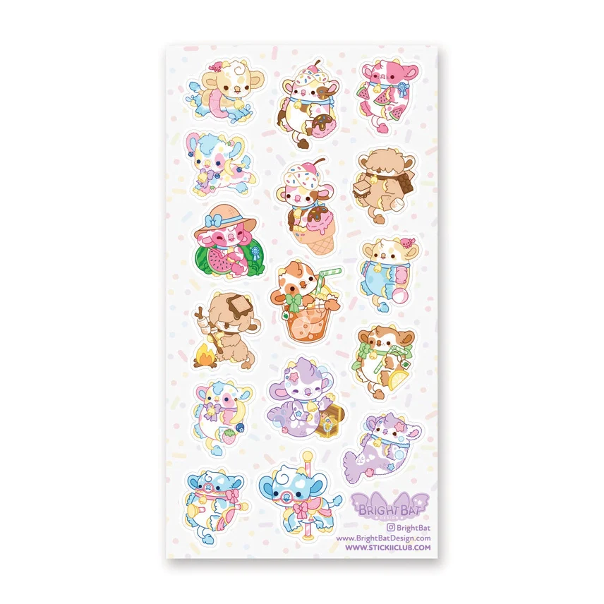 CUTIE COW CREW STICKER SHEET