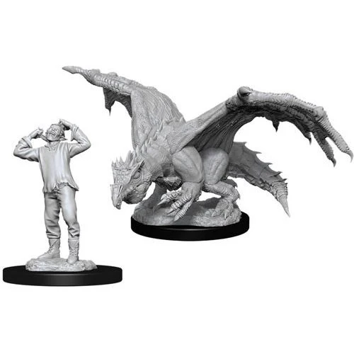 D&D NOLZUR'S GREEN DRAGON WYRMLING & AFFLICTED ELF