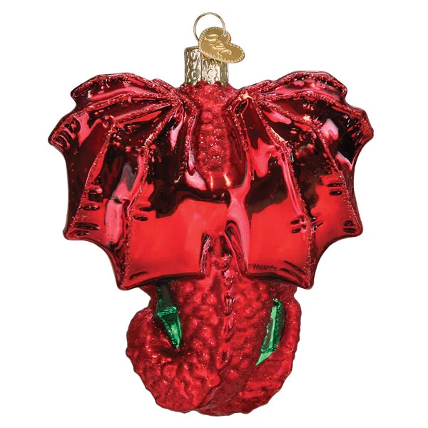 D&D RED DRAGON ON D20 GLASS HOLIDAY ORNAMENT - Image 3