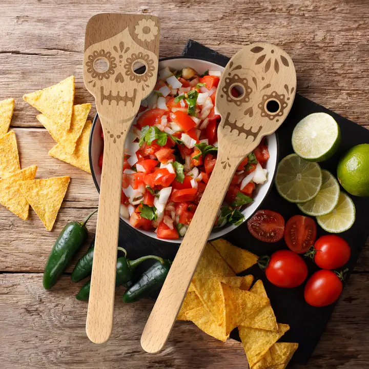 DEAD SET DAY OF THE DEAD WOODEN KITCHEN UTENSILS - Image 2