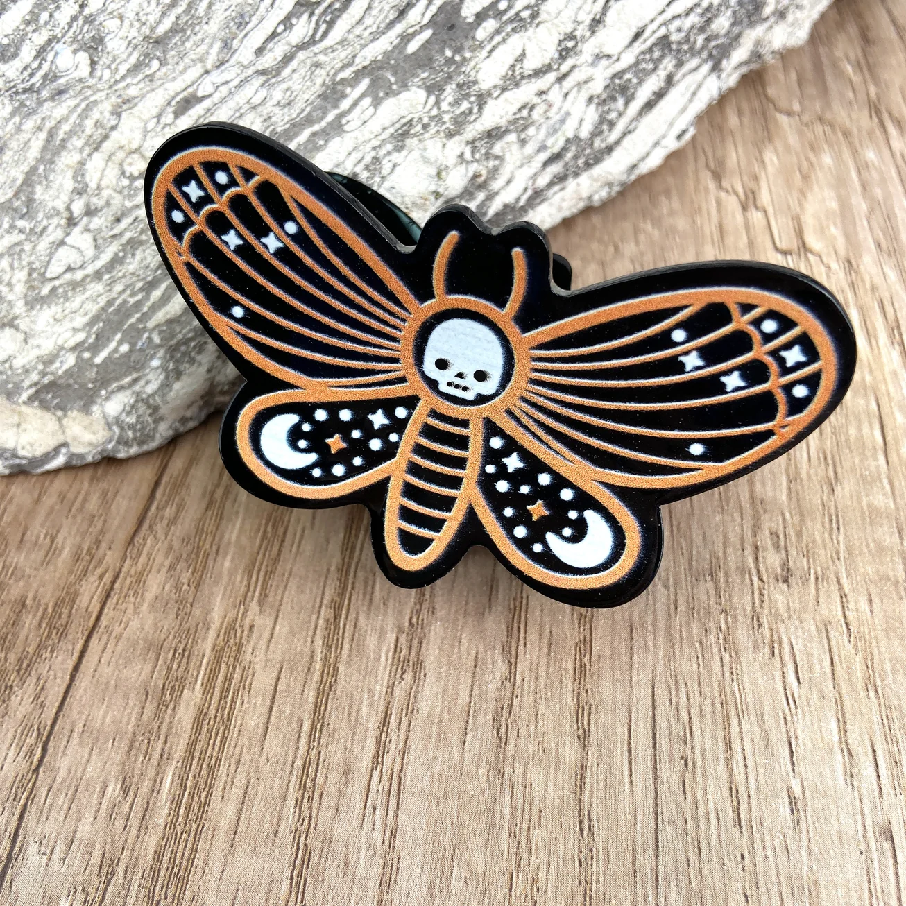 DEATH'S HEAD MOTH HAIR CLAW CLIP