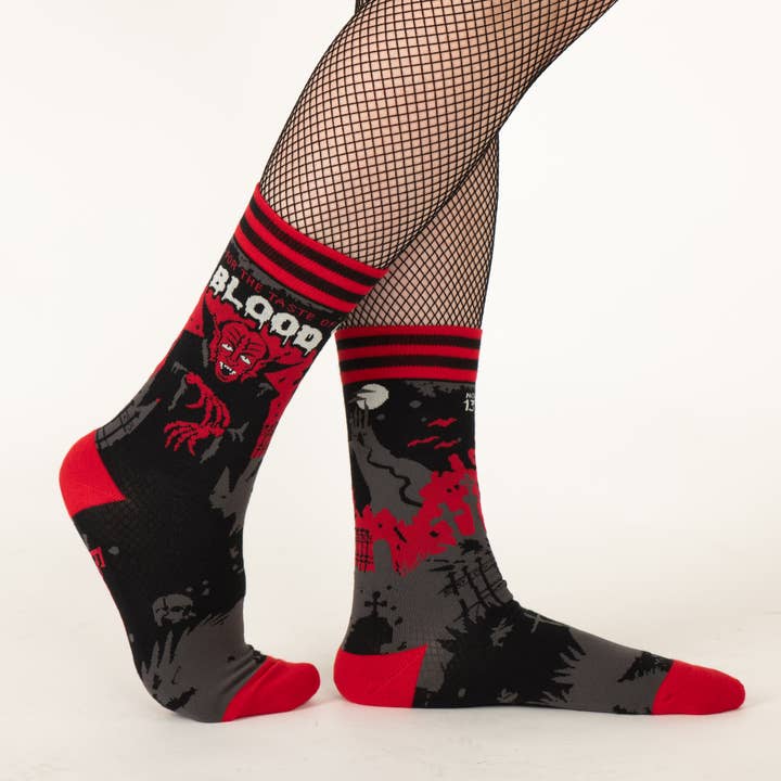 DRACULA'S BLOODLUST CREW SOCKS BY FOOTCLOTHES - Image 3