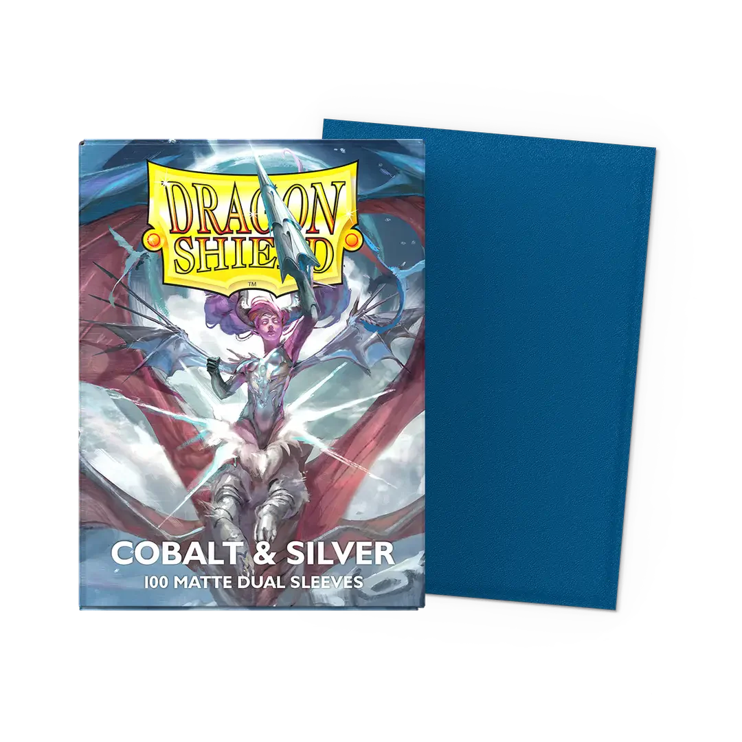 DRAGON SHIELD: MATTE DUAL SLEEVES COBALT & SILVER