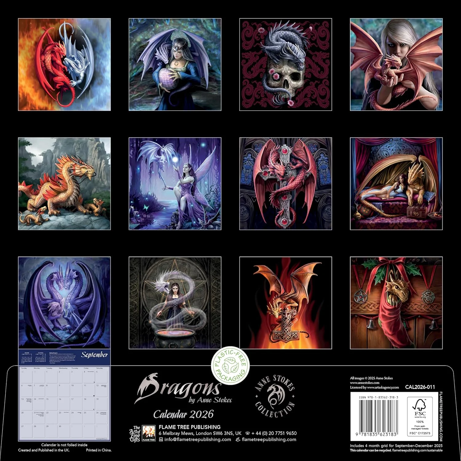 DRAGONS BY ANNE STOKES WALL CALENDAR 2026 - Image 2