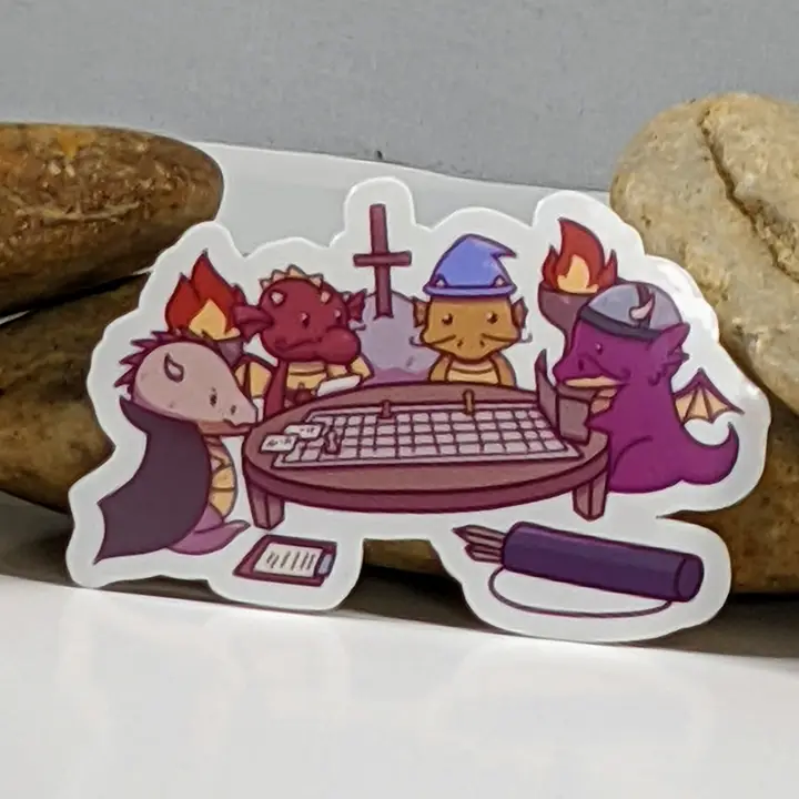 DRAGONS PLAYING RPG STICKER