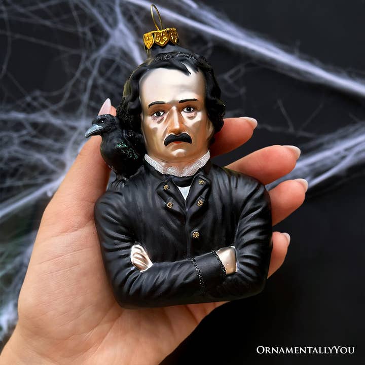 EDGAR ALLAN POE GLASS HOLIDAY ORNAMENT - Image 2