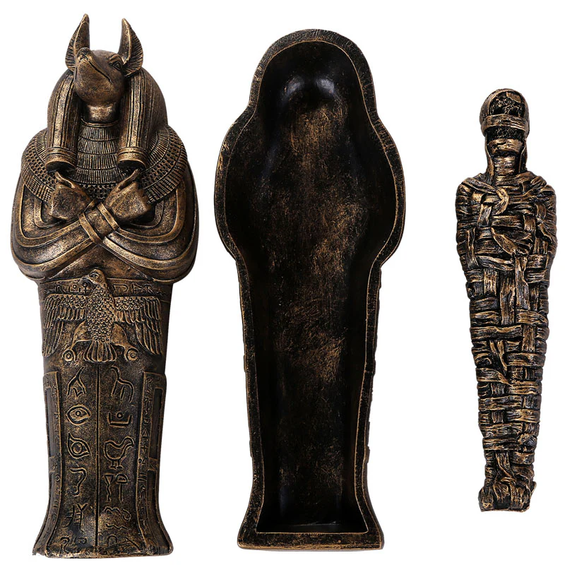 EGYPTIAN ANUBIS SARCOPHAGUS WITH MUMMY - Image 2