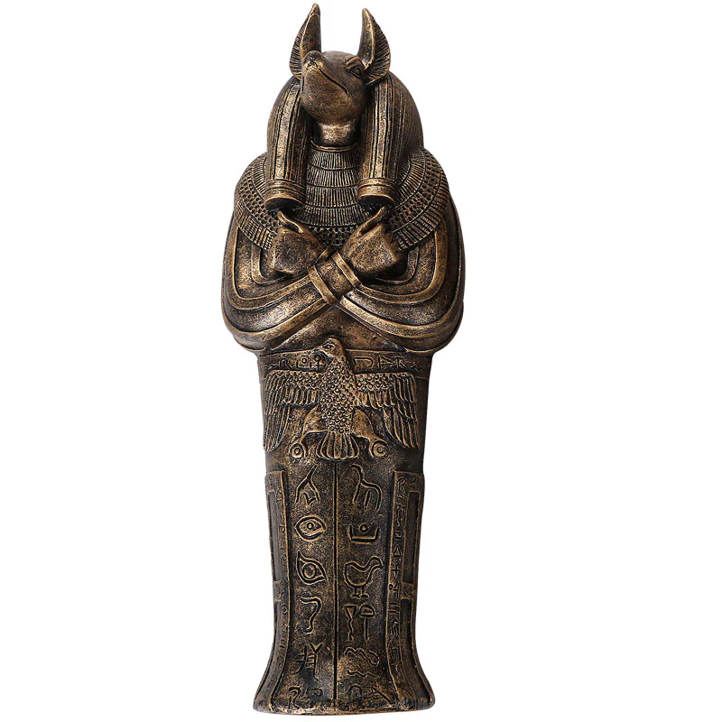 EGYPTIAN ANUBIS SARCOPHAGUS WITH MUMMY - Image 3