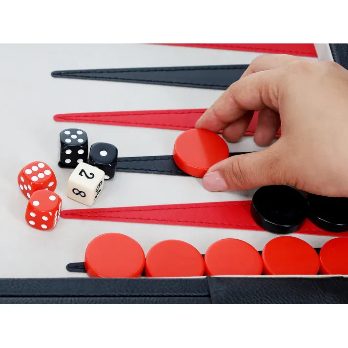 ELEGANT LEATHERETTE BACKGAMMON 18" X 11" - Image 3