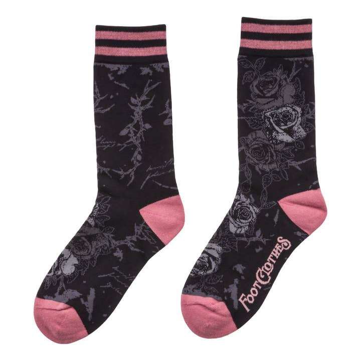 ETERNAL ROSES CREW SOCKS BY FOOTCLOTHES - Image 2