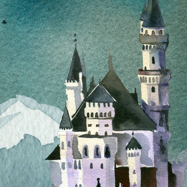FANTASY FOREST CASTLE WATERCOLOR BOOKMARK - Image 2
