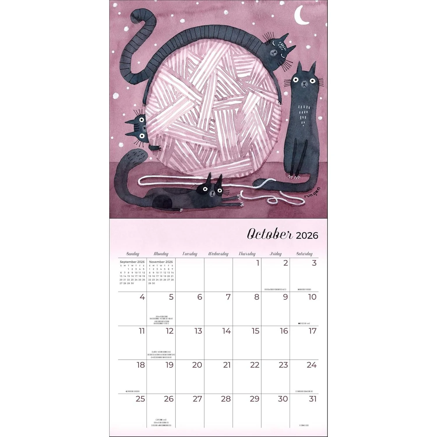 FELINE: TERRY RUNYAN'S CATS 2026 WALL CALENDAR - Image 3