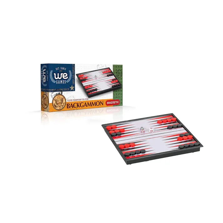 FOLDING MAGNETIC TRAVEL BACKGAMMON 8" - Image 2